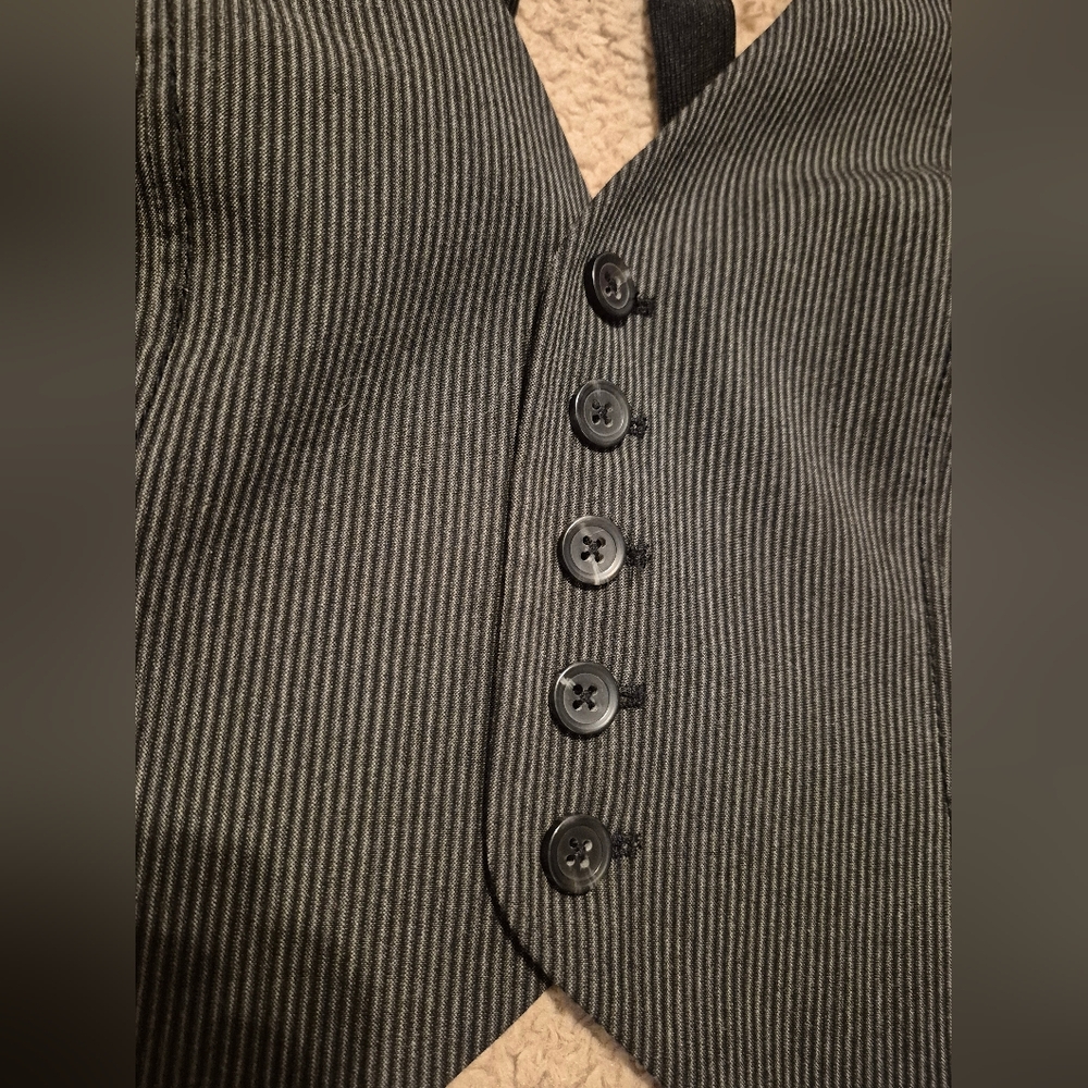 Tom K Nguyen Black Pinstripe Women's Vest Top 2 - Picture 5 of 8